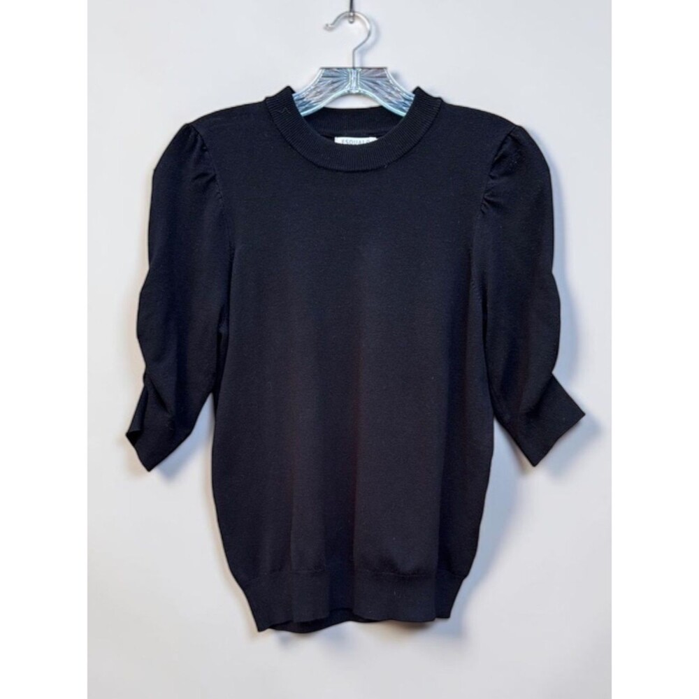 Esqualo Black High Neck Knit Sweater Top sz XS